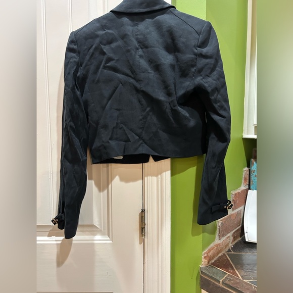 NEW Veronica Beard Girard Linen Blend Crop Jacket in Black size 0 - Picture 10 of 11